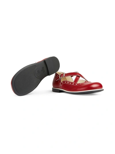 Shop Gucci Heart Detail Ballerina Shoes In Red