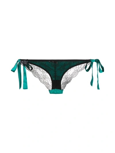 Gilda & Pearl Eva Lace Panel Knicker In Green