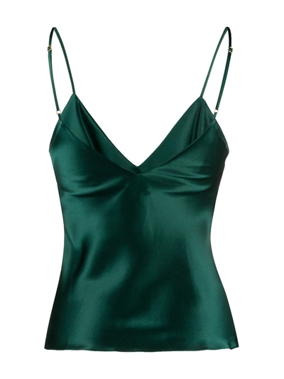 Shop Gilda & Pearl Sophia Silk Top In Green