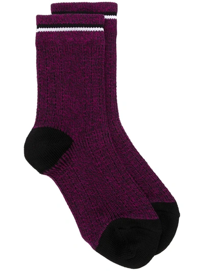 Shop Marni Speckled Knit Socks In Purple