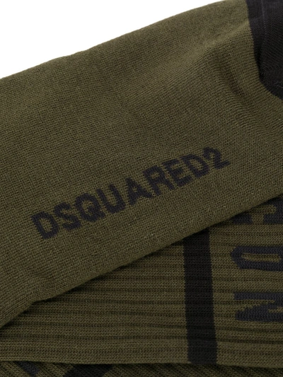 Shop Dsquared2 Icon Logo Socks In Green