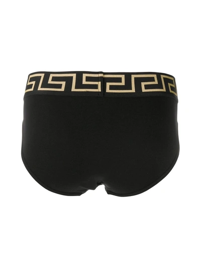 Versace Greca Border Briefs Set In Black