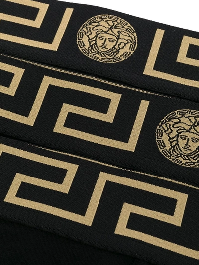 Versace Greca Border Briefs Set In Black