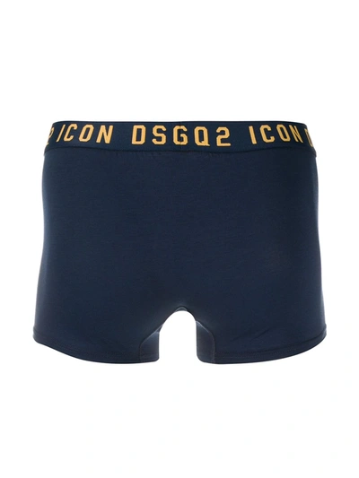 Shop Dsquared2 Icon Logo Waistband Boxers In Blue