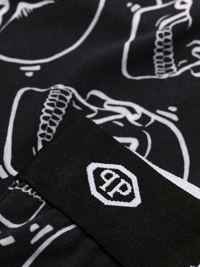 Shop Philipp Plein Outline Skull-print Boxers In Black