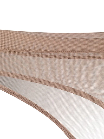 Shop Maison Close Mesh Thong In Neutrals