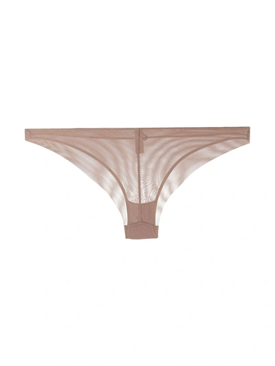 Shop Maison Close Sheer Low-rise Briefs In Neutrals