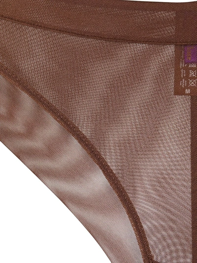 Maison Close Mesh Briefs In Brown