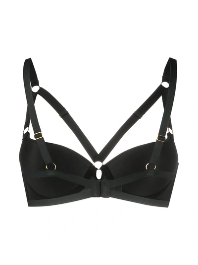 Shop Maison Close Strap-embellished Padded Bra In Black