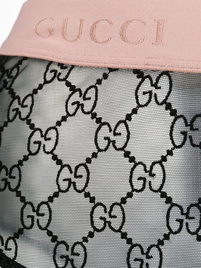 Shop Gucci Gg Embroidered Lingerie Set In Black