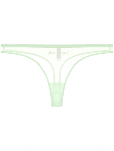 Shop Fleur Du Mal Logo Embroidered Tricot Thong In Green