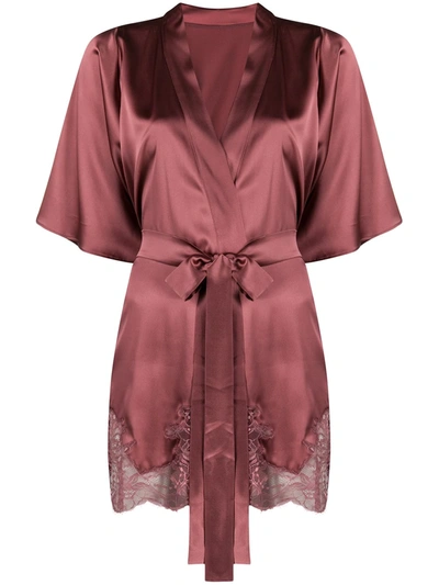 Shop Fleur Of England Bisou Lace Panel Robe In Pink