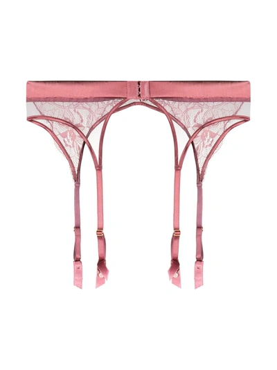 Shop Fleur Of England Bisou Suspender Lace Belt In Pink