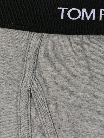 Tom Ford Logo-embroidered Cotton-blend Jersey Boxers In Grey