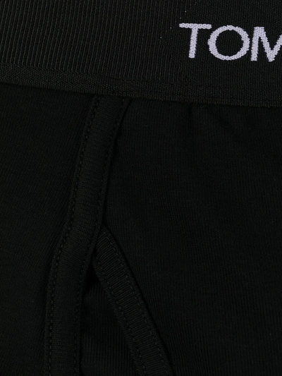 Tom Ford Logo-waistband Cotton-stretch Boxer Shorts In Black