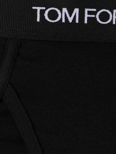 Tom Ford Black Logo Waistband Briefs In Black