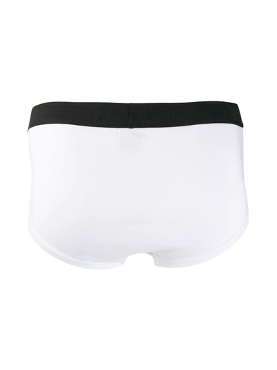 Shop Tom Ford Logo Waistband Briefs In White