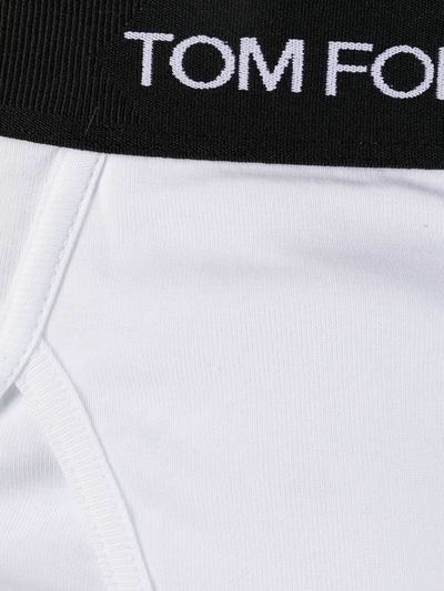 Shop Tom Ford Logo Waistband Briefs In White