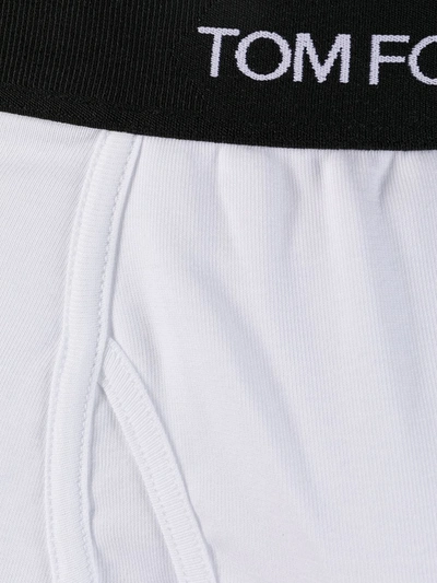 Shop Tom Ford Logo Waistband Boxer Briefs In White