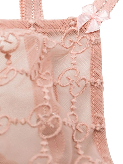 Shop Gucci Gg Embroidered Lingerie Set In Pink