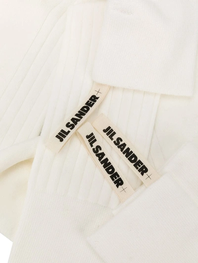Shop Jil Sander Logo Tag Cotton Socks In White