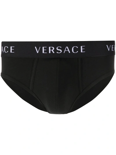 Shop Versace Two-piece Logo Brief Set In White