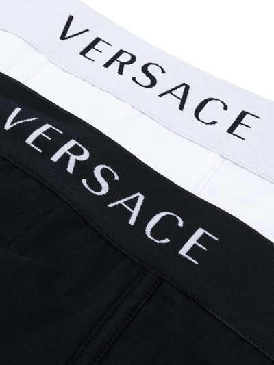 Shop Versace Two-piece Logo Brief Set In White