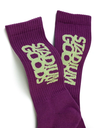 Shop Stadium Goods Logo "plum" Crew Socks In Purple