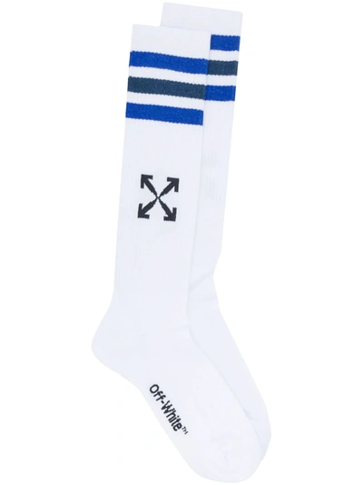 Shop Off-white Arrows-motif Calf-length Socks In White