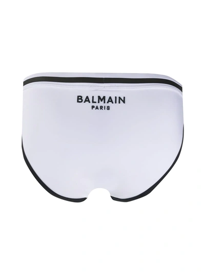 Shop Balmain Logo Briefs In White