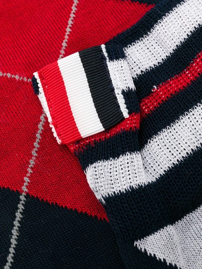 Shop Thom Browne Argyle Knitted Socks In Blue