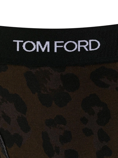 Shop Tom Ford Leopard-print Boxers In Black