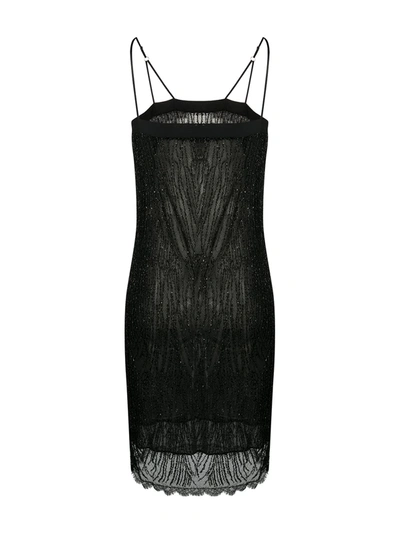 Shop Dolci Follie Beaded Trim Slip Dress In Black