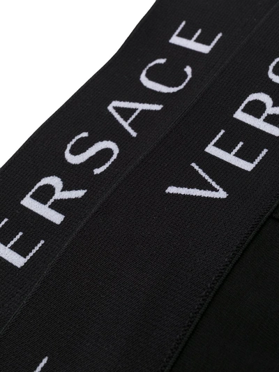 Shop Versace Logo Band Briefs Set In Black