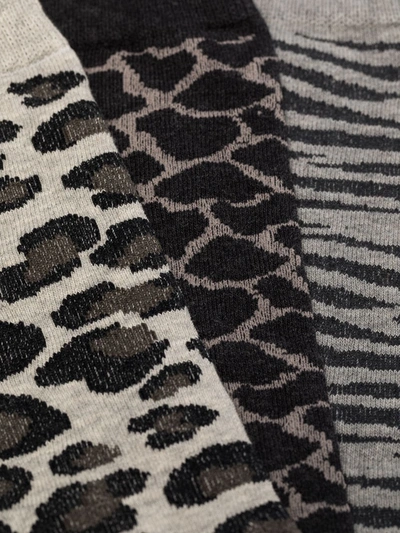 Shop Anonymous Ism Animal-print Sock Set In Grey