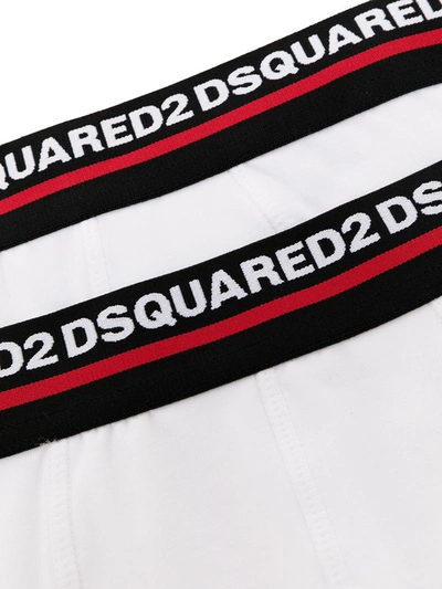 Shop Dsquared2 Logo Waistband Boxer Briefs (set Of Two) In White