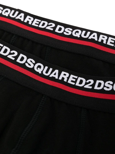 Shop Dsquared2 Logo Waistband Boxer Briefs (set Of Two) In Black