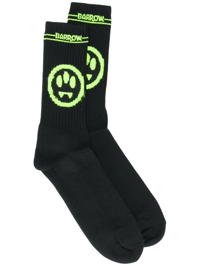 Shop Barrow Smile-jacquard Socks In Black