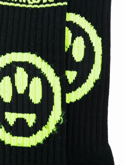Shop Barrow Smile-jacquard Socks In Black