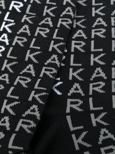 Shop Karl Lagerfeld Logo Knit Socks In Black
