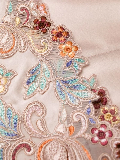 Shop La Perla Embroidered Silk Satin Short Robe In Pink