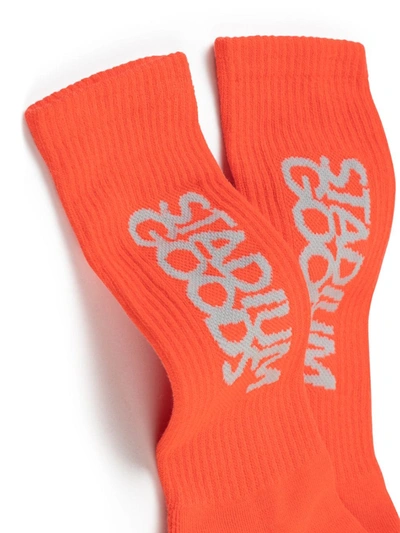 Stadium Goods Embroidered Logo Socks In Orange