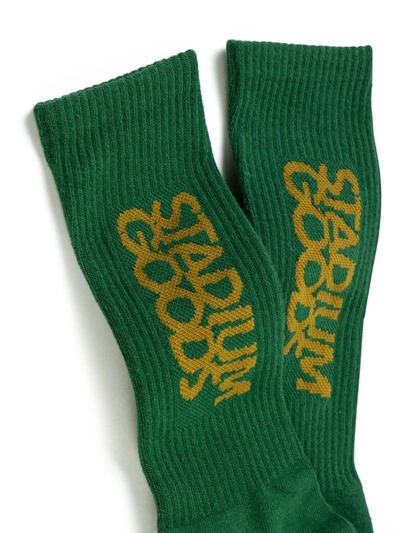Shop Stadium Goods Logo "lucky" Crew Socks In Green
