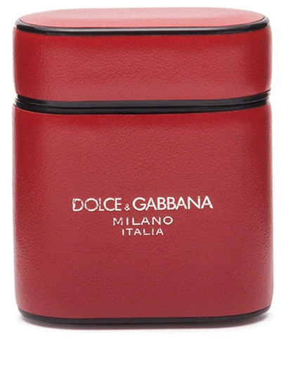 Shop Dolce & Gabbana Logo-print Airpods Case In Red