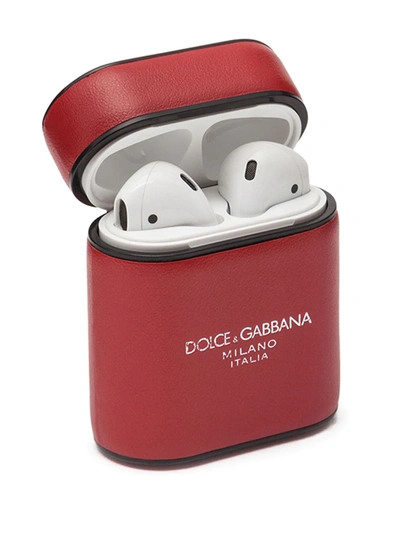 Shop Dolce & Gabbana Logo-print Airpods Case In Red