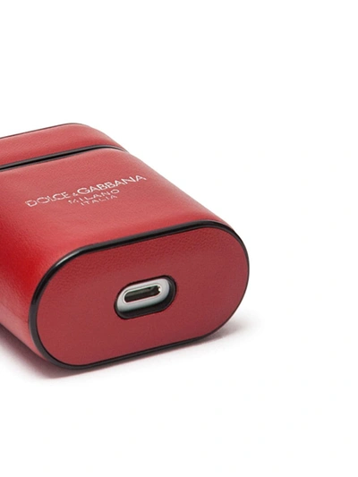 Dolce & Gabbana Logo-print Airpods Case In Red