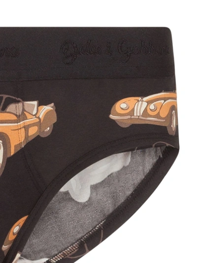 Shop Dolce & Gabbana Car-print Briefs In Black