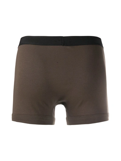 Tom Ford Logo-waistband Cotton Boxers In Green