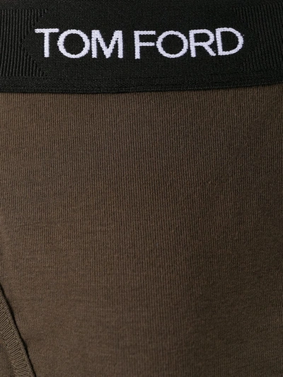 Tom Ford Logo-waistband Cotton Boxers In Green