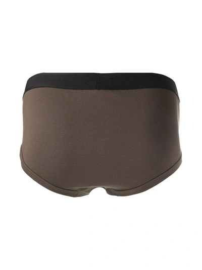 Tom Ford Logo Cotton Briefs In Green